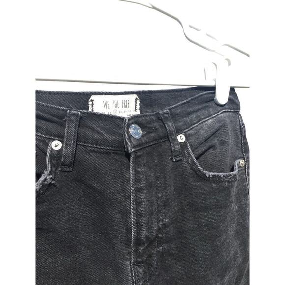 We The Free Womens Distressed Skinny Jeans Size 27 Black Emo Boho Thrashed Punk - Picture 8 of 13